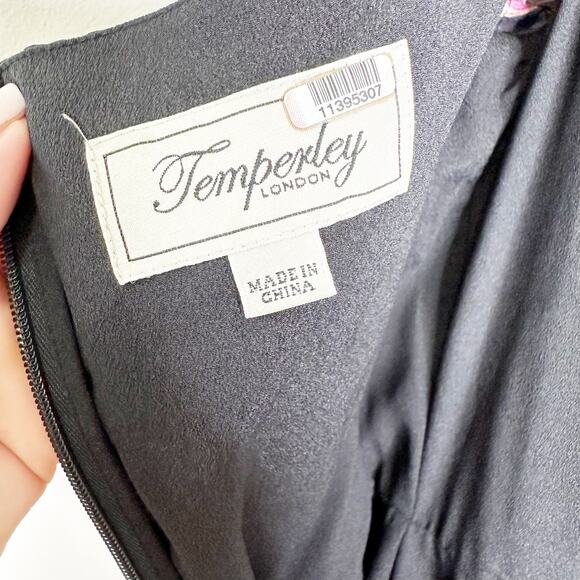 Temperley London Womens Millais Twist Maxi Dress Halter Off Shoulder Printed 10 - Picture 7 of 8